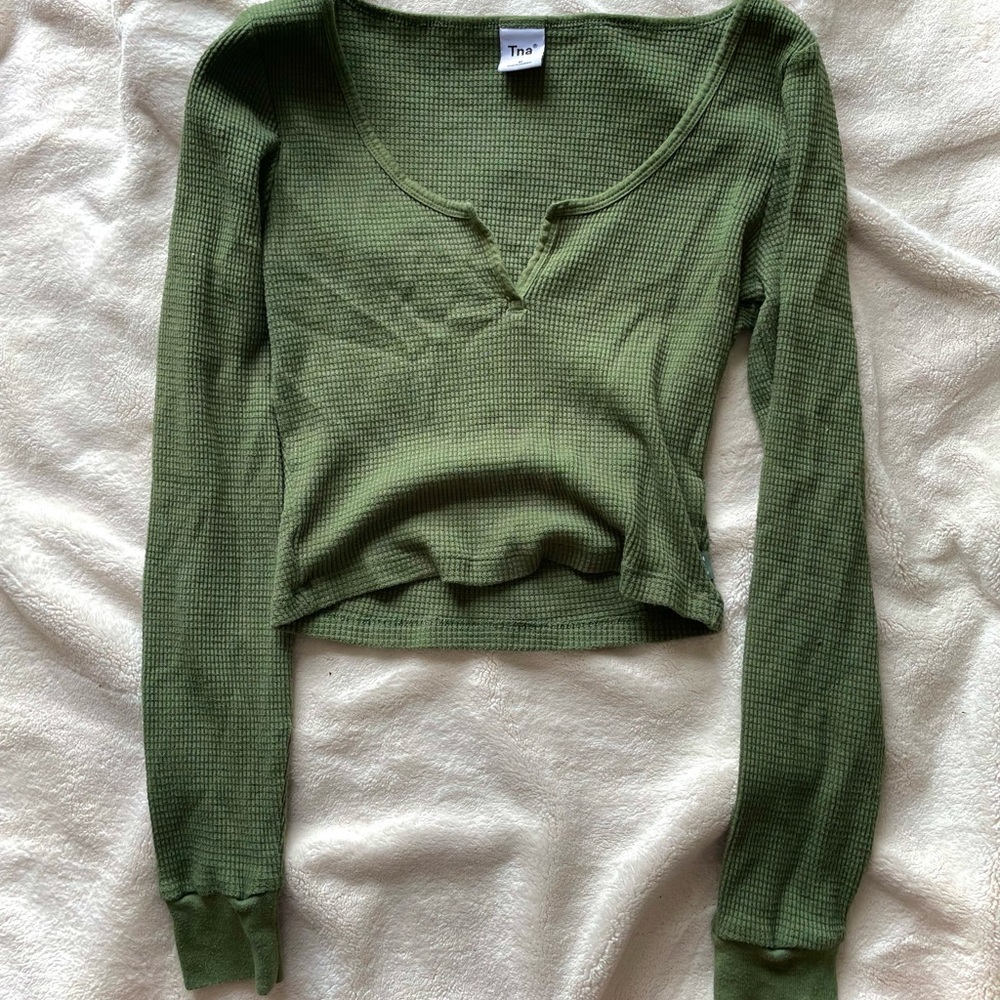 TNA Cropped Waffle Long Sleeve
